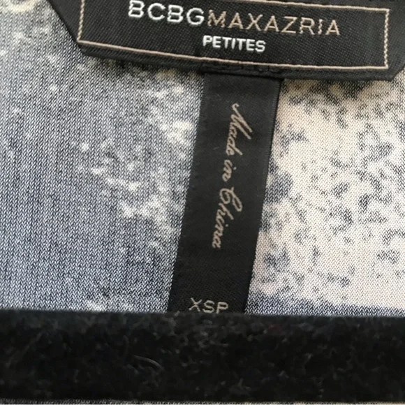 NWOT BCBGMaxAzria True Wrap Dress Black Tan Print Long Sleeve XS Petite - Picture 6 of 8